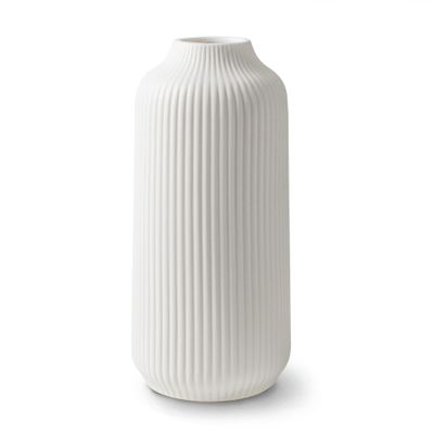 flature Ceramic Vase in Nordic Style, Decovase Large for Pampas Grass as Boho Deco, Vase White Matt 10 inch for Flowers, Scandinavian Design Home Decoration for Fresh Flowers, Dried Flowers (Size L)