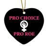 Abortion Rights Choice Roe Heart Shape Ornament Xmas Tree Decoration Flat Ceramic Christmas Ornament Double Sided Holiday Collectible 3 Inch Present Gift for Friends Family view 3