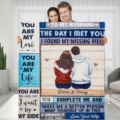 KERAOO Personalized Blanket to My Husband, You are My Love and Life, Anniversary Romantic Gift for He, Christmas Valentines Day Gift for Husband, Husband Birthday Gift Ideas