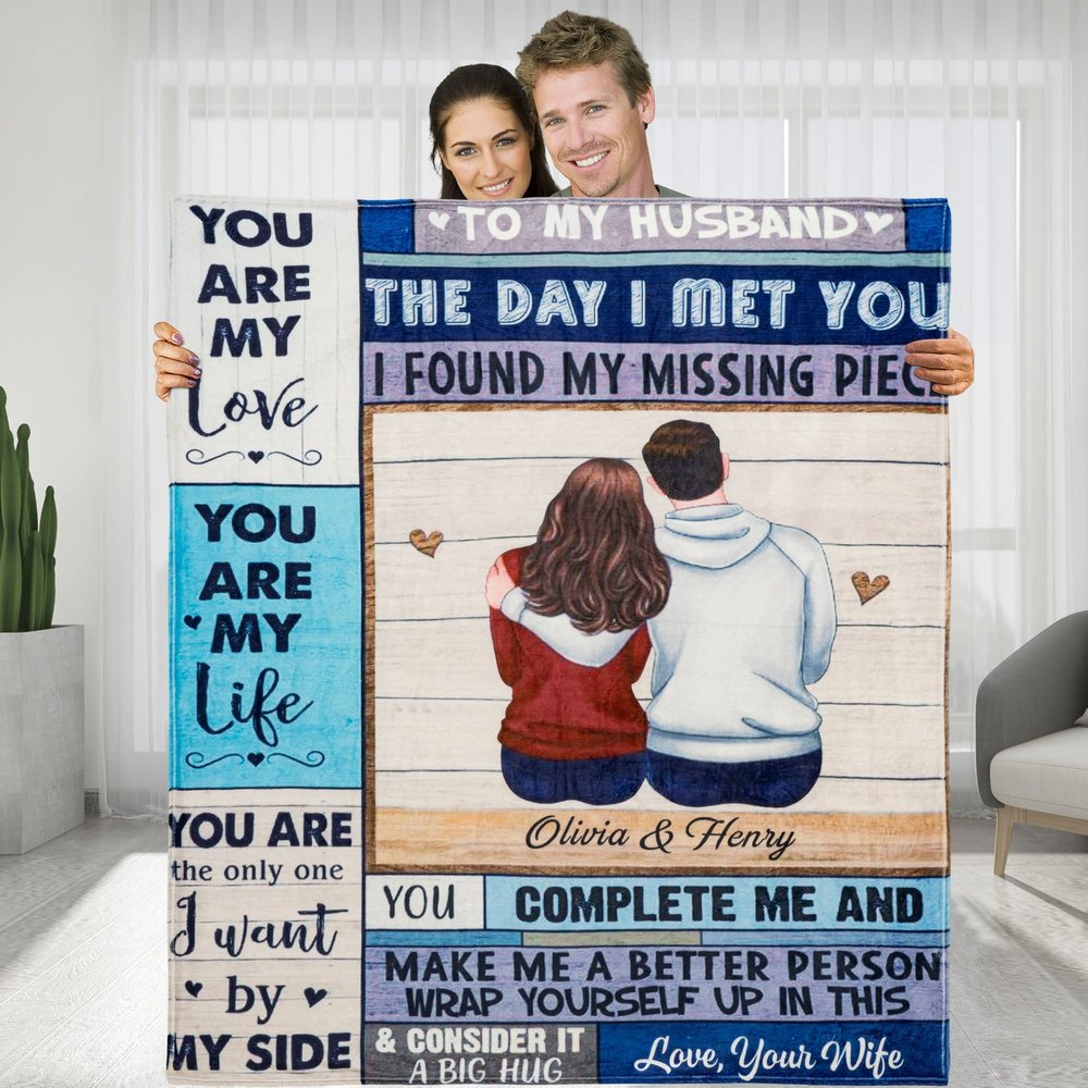 KERAOO Personalized Blanket to My Husband, You are My Love and Life, Anniversary Romantic Gift for He, Christmas Valentines Day Gift for Husband, Husband Birthday Gift Ideas