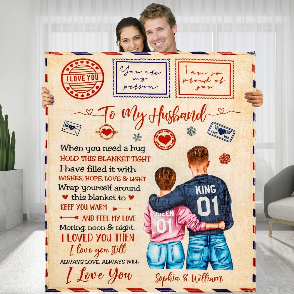 KERAOO Customized Blanket to My Husband, Always Will I Love You, Anniversary Romantic Gift for He, Husband Birthday Gift Ideas, Christmas Valentines Day Gift for Husband