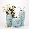 TATSEN Modern Ceramic Vase Golden Lid Tree Branch Handmade Crafts Decoration Flower Arrangement Creativity Living Room Home Decorations view 4