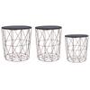 GOLINPEILO 3 pcs Coffee Tables with Metal Frame, Copper Side Table End Table Couch Table for Living Room Home, Office(A) view 1