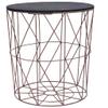 GOLINPEILO 3 pcs Coffee Tables with Metal Frame, Copper Side Table End Table Couch Table for Living Room Home, Office(A) view 3