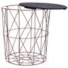 GOLINPEILO 3 pcs Coffee Tables with Metal Frame, Copper Side Table End Table Couch Table for Living Room Home, Office(A) view 4