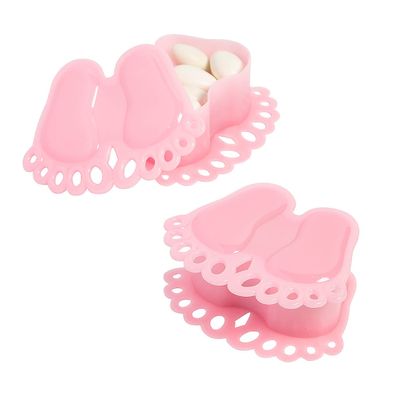 Fun Express Pink Baby Foot Favor Boxes - 12 Pieces