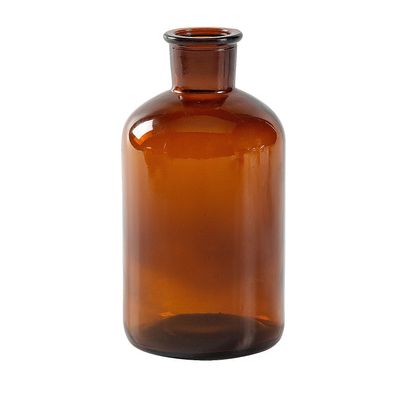 Amber Glass Bud Vases - 6 Pieces