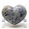 3.8" 1.8lb Blue Celestite Geode Heart Natural Sparkling Celestine Crystal Cluster Druzy Mineral Polished Gemstone - Madagascar + Stand view 4