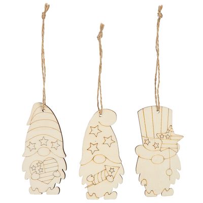 Color Your Own Patriotic Gnome Ornaments 12 Pieces