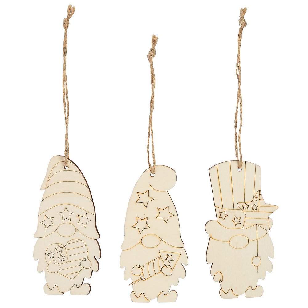 Color Your Own Patriotic Gnome Ornaments 12 Pieces