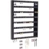 Angelynn's Wall Mounted Earring Holder Organizer Display for Women Small Earrings ONLY, Post Stud Dangle Pierced Earrings, Hanging Closet Jewelry Storage Rack, Luka Black 9"x11" view 1