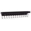 Angelynn's Heavy Duty Wall Mounted Long Necklace Hooks Holder Display Bracelet Organizer with Tray Shelf, Hanging Closet Jewelry Storage Rack, Schelon Black 14 1/2" x2 1/2" view 2