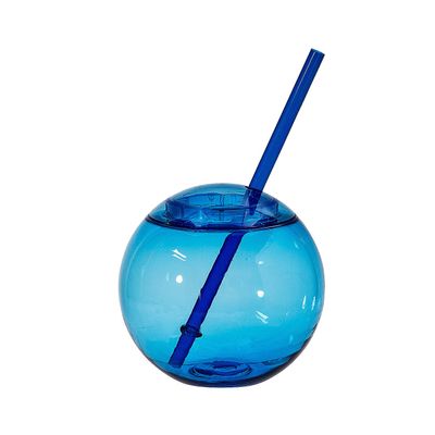 Fun Express Blue Round Cups with Straw - 25 Pieces