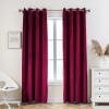 PLEASANT BOULEVARD | Velvet Curtains [2 Panels] Elegant Living Room Bedroom Window Drape Curtains, Grommet Eyelet Style (52" W x 95" L, Burgundy Red) view 1