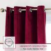 PLEASANT BOULEVARD | Velvet Curtains [2 Panels] Elegant Living Room Bedroom Window Drape Curtains, Grommet Eyelet Style (52" W x 95" L, Burgundy Red) view 2