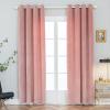 PLEASANT BOULEVARD | Velvet Curtains [2 Panels] Elegant Living Room Bedroom Window Drape Curtains, Grommet Eyelet Style (52" W x 95" L, Chintz Rose) view 1