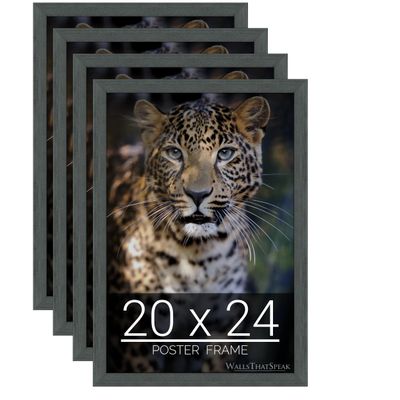 wallsthatspeak 20x24 Slate Gray Picture Frame for Puzzles Posters Photos or Artwork (4-Pack)