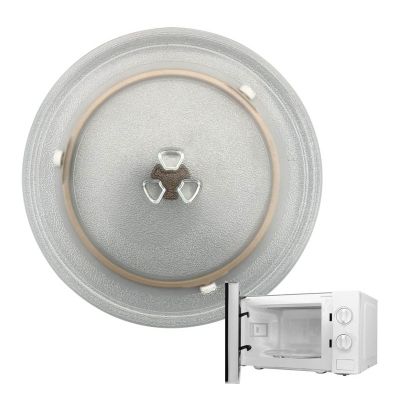 Microwave Glass Turntable Plate, 9.6" 10.6" 12.4" Round Microwave Glass Plate , Replacement Microwave Plate With Microwave Turntable Coupler And Ring For Fits Virtually All Small Microwaves ( Color :