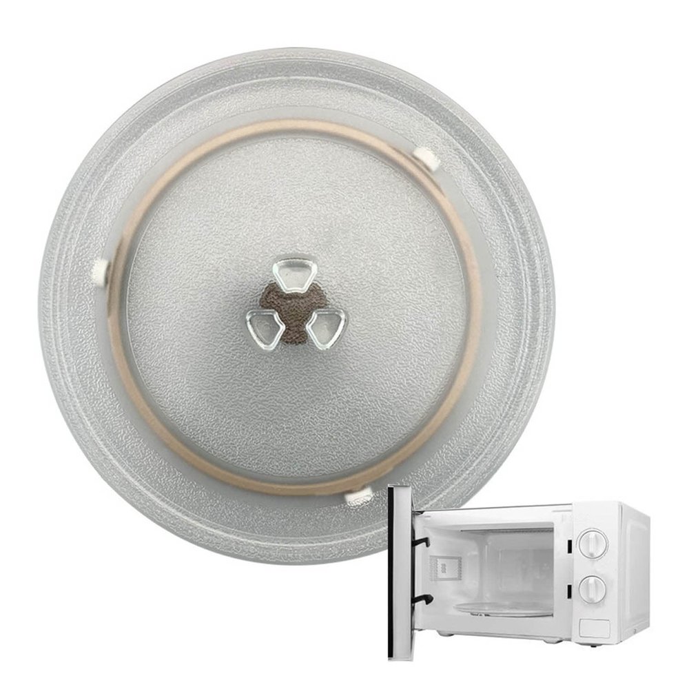 Microwave Glass Turntable Plate, 9.6" 10.6" 12.4" Round Microwave Glass Plate , Replacement Microwave Plate With Microwave Turntable Coupler And Ring For Fits Virtually All Small Microwaves ( Color :