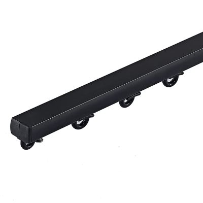 NOIRDA Curtain Single Tracks Ceiling Mount, Room Divider Curtain Rod, RV Curtain Track, Slide Quietly Curtain Track Rail, Easy Install, for Spaces 1m-5m(Color:Black,Size:2m/6.5ft)
