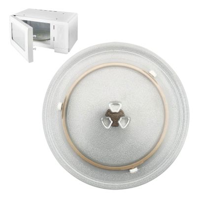 Universall Microwave Glass Turntable Plate, 9.6" 10" 12.4" Round Microwave Glass Plate, 0.2" Thick, Microwave Glass Tray With Microwave Turntable Coupler And Ring, Replacement Accessories ( Color : Cl