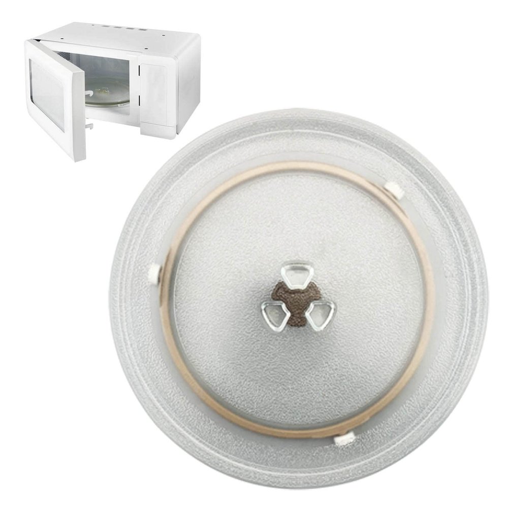 Universall Microwave Glass Turntable Plate, 9.6" 10" 12.4" Round Microwave Glass Plate, 0.2" Thick, Microwave Glass Tray With Microwave Turntable Coupler And Ring, Replacement Accessories ( Color : Cl