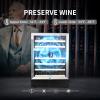 Bituman 24 inch Freestanding Wine Fridge, 46 Bottle Compact Mini Wine Cooler with Stainless Steel Tempered Glass Door, Ideal for Kitchen view 4