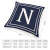 TiuKiu White Letter Monogram N Throw Pillow Covers, Stripes English Alphabet Initial Navy Blue Decorative Pillowcase Cushion Cases for Couch Bed and Living Room 22"x22" view 2