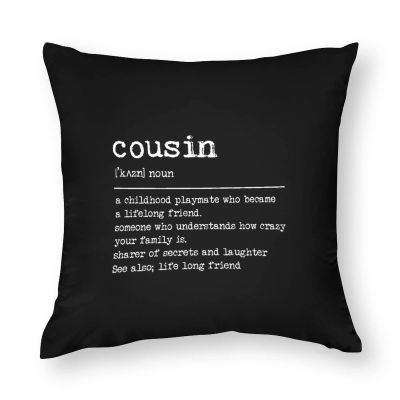 TiuKiu Throw Pillow Covers 16"x16" Cousin Definition Rustic Decorative Square Throw Pillow Covers Cousin Cushion Case for Sofa Couch Farmhouse Home Decoration