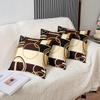 Erosebridal Modern Geometric Throw Pillow Cover 24x24 Brown Black Stripes Cushion Cover for Lumbar Support Bedroom Retro Circle Swirls Pillow Cover Abstract Texture Decorative Accent Pillow Case view 4