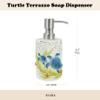 6-inch Turtle Soap Dispenser - Shell Design Resin Hand Soap Pump for Bathroom & Kitchen, Refillable Blue Countertop Organizer with Soap Box view 2