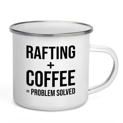 Adventure Camper Mug 12oz - Rafting + Coffee - Rafts for Fishing Canoe Wheels Kayak Rail Boat Floating Nature Lover Explorer
