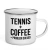 Sports Camper Mug 12oz - Tennis + Coffee - Mini Tennis Balls Racket Hopper Backpack Softball Coach view 1