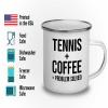 Sports Camper Mug 12oz - Tennis + Coffee - Mini Tennis Balls Racket Hopper Backpack Softball Coach view 3