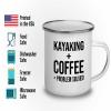 Adventure Camper Mug 12oz - Kayaking + Coffee - Pro Kayak Explorer Boat Adult Canoe Paddle Lake Lover Nature view 3