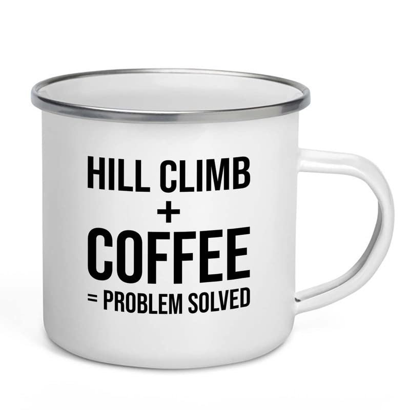 Adventure Camper Mug 12oz - Hill Climbing + Coffee - Hiking Woods Adventure Explorer Travel Outdoor Camping Mountaineering