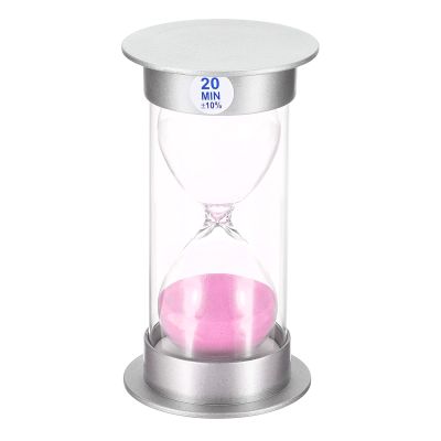 PATIKIL 20 Minute Sand Timer, Sandy Clock with Plastic Cover Count Down Sand Glass for Games, Kitchen, Party Favors DIY Decoration, Pink Sands