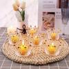 BTGLLAS Set of 24 Crown Glass Tealight Candle Holder,Votive Candle Holders for Wedding, Party, Home Decoration, Jewelry Storage Tray (Glass, Gold24Pcs) view 4
