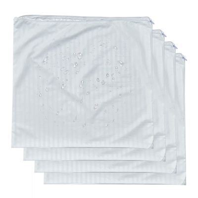 4 Pack Feather Proof Pillow Protectors 22x22 Waterproof Cover for Goose Down Square Throw Pillows