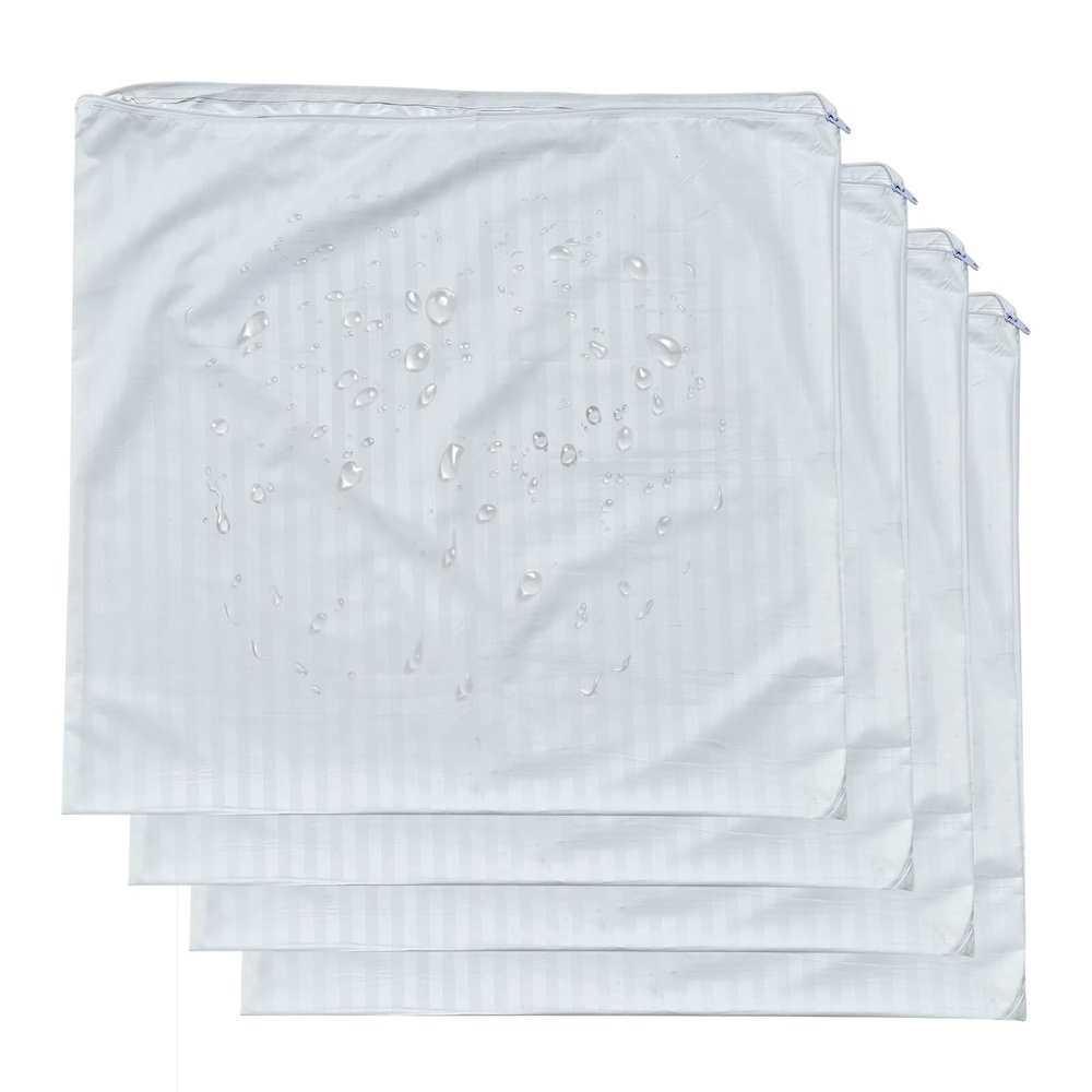 4 Pack Feather Proof Pillow Protectors 22x22 Waterproof Cover for Goose Down Square Throw Pillows