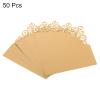 PATIKIL Table Name Place Cards,50Pcs 3.9 x 3.9inch Favor Decor Hollow Design Seat Blank Card for Wedding Party Seating Place Cards Yellow view 3