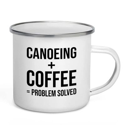 Adventure Camper Mug 12oz - Canoeing + Coffee - Lakehouse Canoe Backpacker Fisher Wooden Canoe Paddle Floats for Lakes Explorer