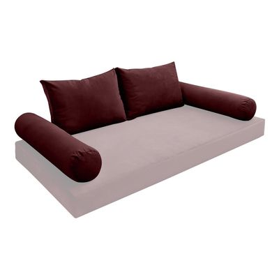 Cover ONLY Model V1 Full Velvet Knife Edge Indoor Daybed Cushion Bolster - AD368