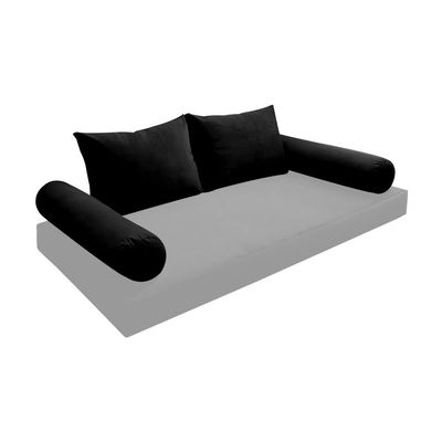 Cover ONLY Model V1 Full Velvet Knife Edge Indoor Daybed Cushion Bolster - AD374