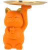 Cabilock Golden Orange Metal Cat Tray, Multi-Functional Decorative Home Decor, Key Holder, Desktop Adornment view 1
