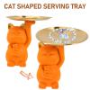 Cabilock Golden Orange Metal Cat Tray, Multi-Functional Decorative Home Decor, Key Holder, Desktop Adornment view 3