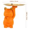Cabilock Golden Orange Metal Cat Tray, Multi-Functional Decorative Home Decor, Key Holder, Desktop Adornment view 4