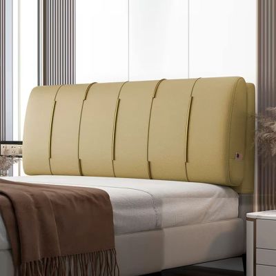 ZZYK Wedge Bolster Bedside Cushion Large Headboard Backrest Lumbar Support Pillow for Home Bedroom Couch Bed Bench Bed Double Queen Bed Pillow,Yellow,Straps 74.8"/190cm
