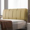 ZZYK Wedge Bolster Bedside Cushion Large Headboard Backrest Lumbar Support Pillow for Home Bedroom Couch Bed Bench Bed Double Queen Bed Pillow,Yellow,Straps 74.8"/190cm view 1