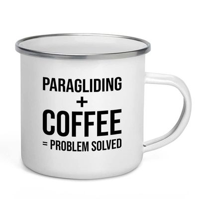 Adventure Camper Mug 12oz - Paragliding + Coffee - Hiking Woods Adventure Explorer Travel Outdoor Camping Mountaineering